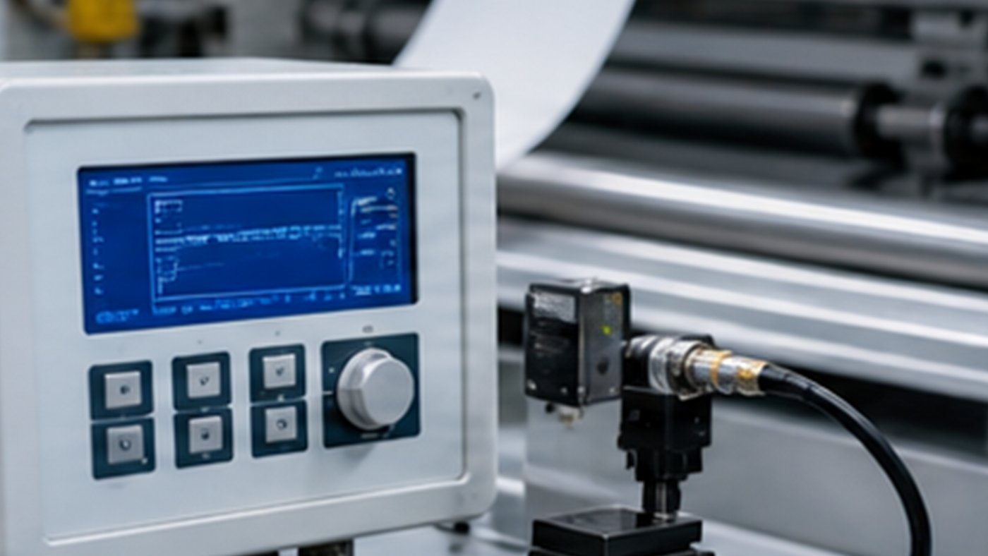 Engineer workstation and tension controller beside a web handling line