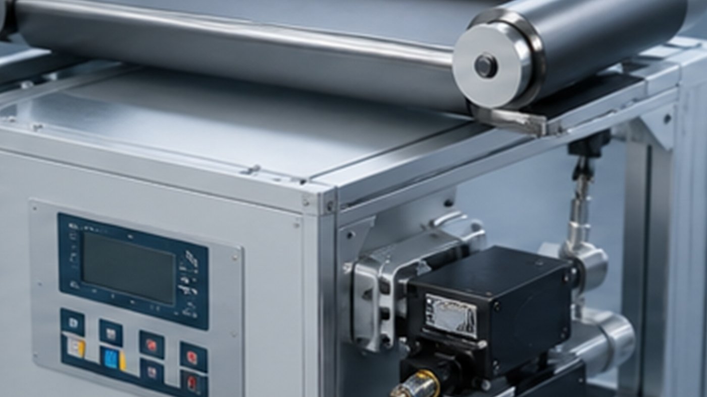 Integrated web guiding unit with controller sensor actuator and rollers