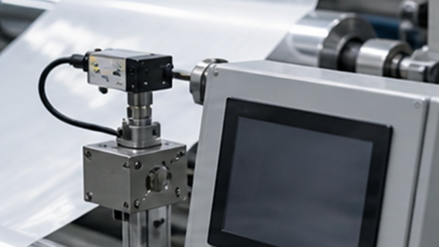 Tension control system with sensor feedback on a roll-to-roll converting line