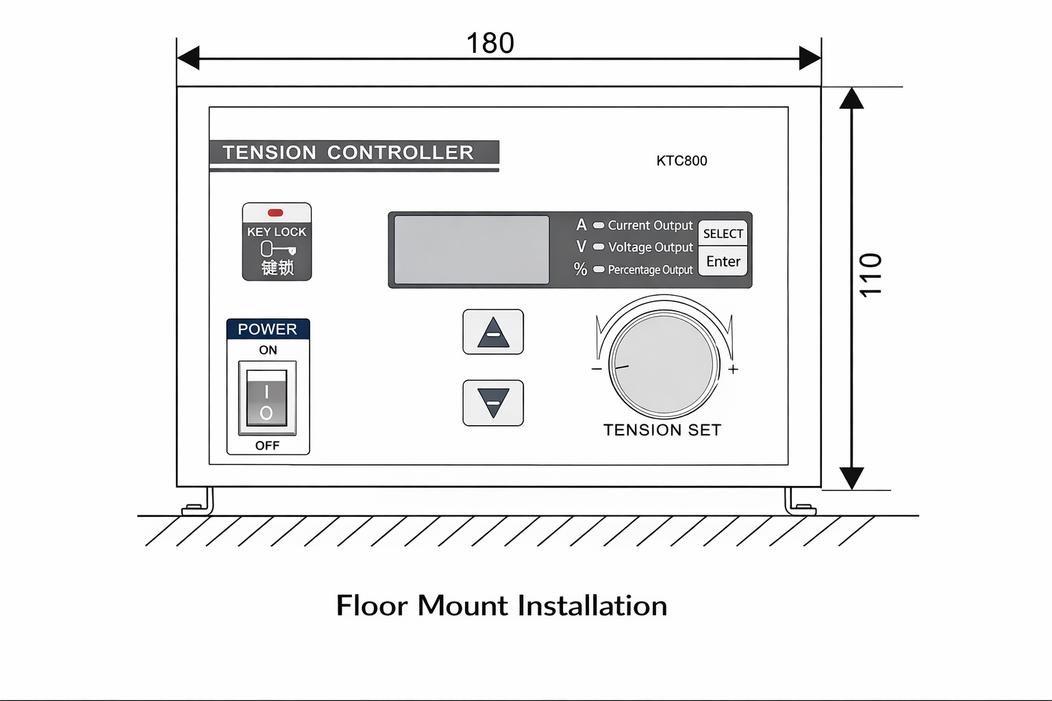 KTC800B Floor Mount Installation Drawing